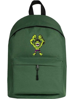 Zepplin Giyim Hulk Cartoon Sırt Çantası Yeşil Renk