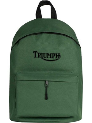 Zepplin Giyim T. Motorcycles Logo Sırt Çantası Yeşil Renk