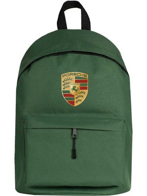 Zepplin Giyim Porshe Logo Sırt Çantası Yeşil Renk