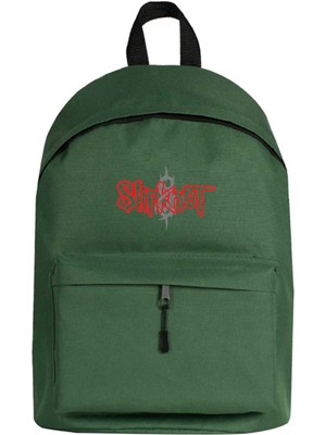 Zepplin Giyim Slipknot Logo Sırt Çantası Yeşil Renk