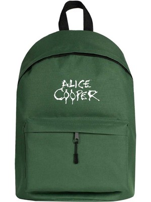 Zepplin Giyim Alice Cooper Logo Sırt Çantası Yeşil Renk