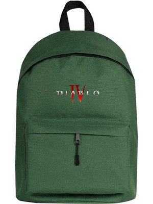 Zepplin Giyim Diablo Iv Logo Sırt Çantası Yeşil Renk