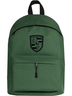 Zepplin Giyim Porshe Logo Black Sırt Çantası Yeşil Renk