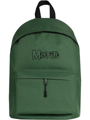 Zepplin Giyim Misfits Logo Black Sırt Çantası Yeşil Renk