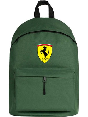 Zepplin Giyim Ferari Logo Sırt Çantası Yeşil Renk