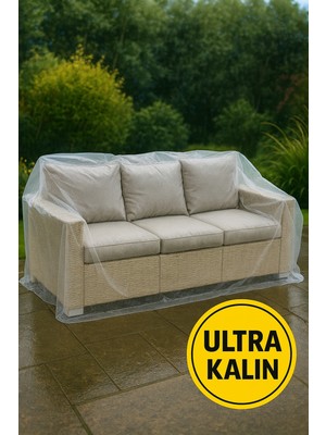 Ultra Kalın 3 Kişilik Bahçe Koltuk Koruma Örtüsü Yağmur Geçirmez Koltuk Mobilya Naylonu 330X180