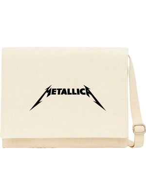 Zepplin Giyim Metallica Classic Logo Krem Kanvas Postacı Çantası