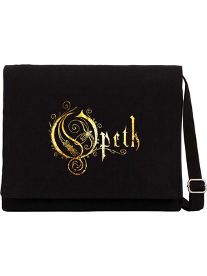 Zepplin Giyim Opeth Logo Classic Siyah Kanvas Postacı Çantası