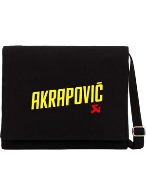 Zepplin Giyim Akrapovic Logo Siyah Kanvas Postacı Çantası