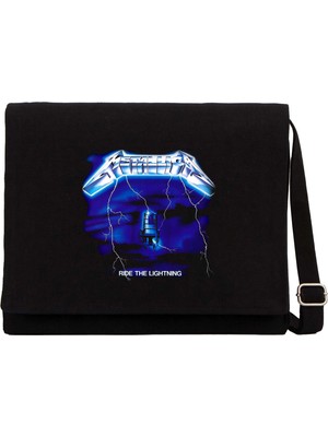 Zepplin Giyim Metallica Ride The Light Siyah Kanvas Postacı Çantası