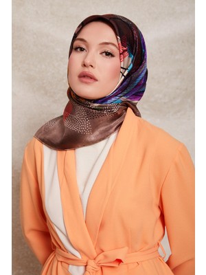 Fındık Kabuğu Levidor Twill Ipek Eşarp 40