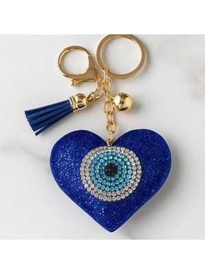 OBRAX Kalp Nazar Boncuğu Anahtarlık – Şans ve Koruma Sembolü