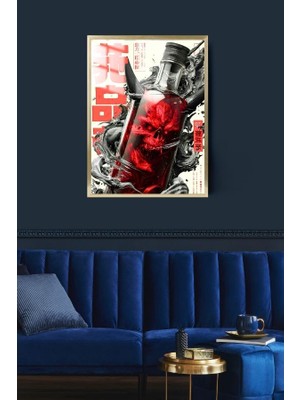 Hediye Metal Baskı Şeytan Kanı Tasarım Çerçeveli Metal Poster Tablo