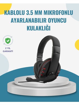 Adat Kırmızı Gaming Kulaklık Stereo Mikrofonlu Dayanıklı Örgü Kablolu