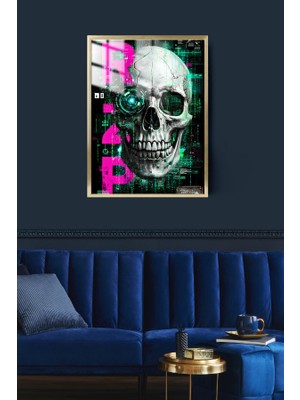 Hediye Metal Baskı Ghost In The Code Tasarım Çerçeveli Metal Poster Tablo