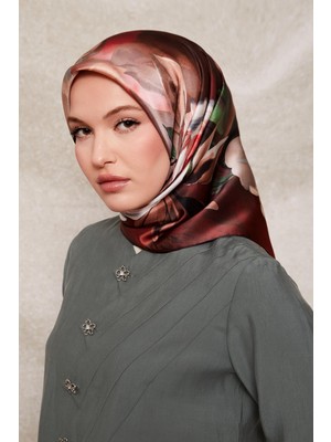 Bordo Levidor Twill Ipek Eşarp 44