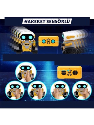 Yıldırım Oyuncak Uzaktan Kumandalı Sesli Işıklı Full Fonksiyon Müzikli 13 cm Sevimli ROBOT-360 Derece Rotasyon Robot