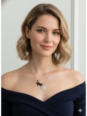 925 Ayar Papatya Silver Isimli Kedi Kolye.rose.gold.rodaj