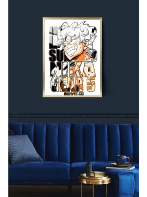Hediye Metal Baskı One Piece Tasarım Çerçeveli Metal Poster Tablo