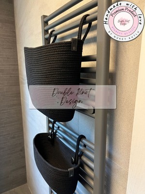 Double Knot Design 3lü Organizer Tress Çok Amaçlı Düzenleyici Sepet Havlupan Banyo Dekoratif