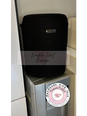 Double Knot Design Sebil Kılıfı Dekoratif Sepet - Organizer Hasır Jüt Tress  Sebil Kılıfı