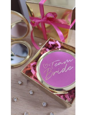 "team Bride" Makyaj Aynası – Gelin Nedime Hediyesi | Kına & Bekarlığa Veda Partisi Hatırası
