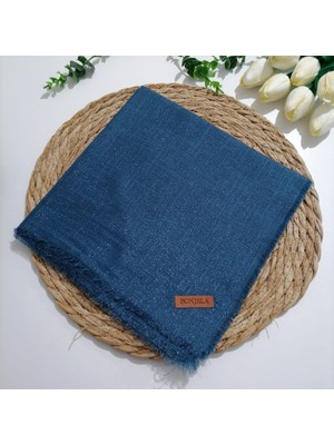 Bonjela - Tek Renk Simli Eşarp MS851