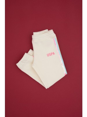 U.S. Polo Assn. Kız Çocuk Eşofman Altı İnci Renk Jogger Kalıp %68 Pamuk %32 Poliester