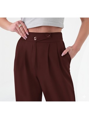 Hazel Kadın Vişne Kore Model Palazzo Pantolon