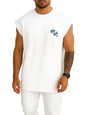 Bahriyeli Collection Oversize Gyarados Cep Baskılı Atlet