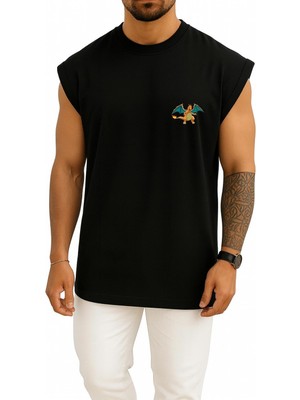 Bahriyeli Collection Oversize Charizard Cep Baskılı Atlet