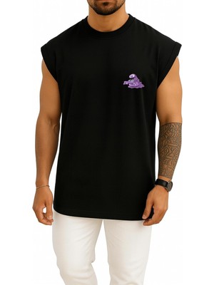 Bahriyeli Collection Oversize Grimer Cep Baskılı Atlet