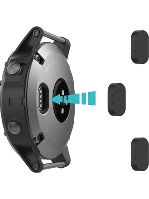 Caseonn Garmin Fenix 5x Plus Toz - Kir ve Su Sıçramasına Karşı Koruyucu Tıpa 3 Adet
