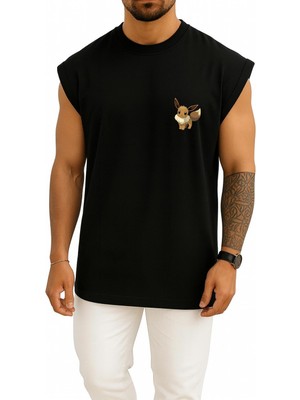 Bahriyeli Collection Oversize Eevee Cep Baskılı Atlet