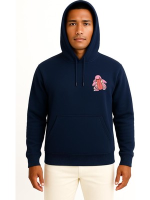 Bahriyeli Collection Kapüşonlu Lickitung Cep Baskılı Unisex Sweatshirt