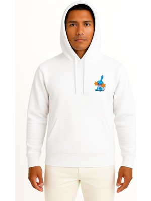 Bahriyeli Collection Kapüşonlu Mudkip Cep Baskılı Unisex Sweatshirt