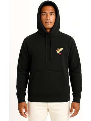 Bahriyeli Collection Kapüşonlu Pidgeotto Cep Baskılı Unisex Sweatshirt
