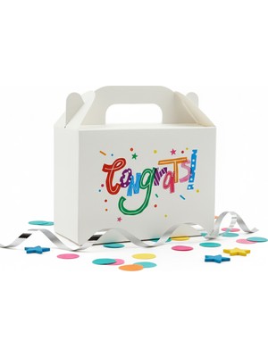 10 x 14 Tebrikler Temalı El Geçme Hediye Kutusu M2 (3'lü Set)