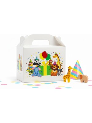 Safari Temalı Karton Kutu 3’lü Set | 10X14 cm | Hediye, Parti ve Sunum Kutusu