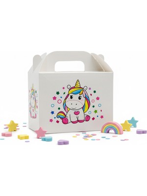 Unicorn Temalı Karton Kutu 3’lü Set | 10X14 cm | Hediye, Parti ve Sunum Kutusu