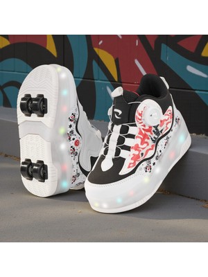 Rocky Çocuk Patenli Işıklı 4tekerlekli Spor  Ayakkabısı