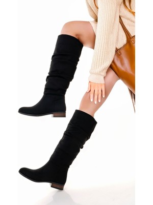 Zerenyus Winda Premium Siyah Süet Körüklü Çizme