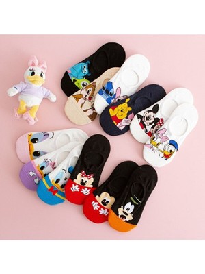 Worthy Socks 5'li Kadın Desenli Pamuklu Görünmez Spor Ayakkabı Çorabı