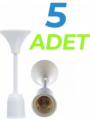 Altaş Muhafazalı Porselen Asma Duy Tij Takımı E27  - 5 Adet -