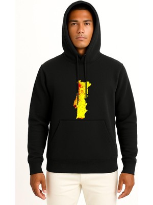 Bahriyeli Collection Kapüşonlu Portekiz Iber Yarımadası Göğüs Baskılı Unisex Sweatshirt