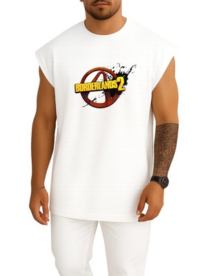 Bahriyeli Collection Oversize Borderlands 2 Logo Göğüs Baskılı Atlet