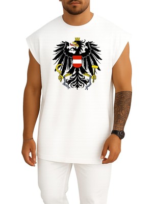 Bahriyeli Collection Oversize Avusturya Arması Ulusal Arması Göğüs Baskılı Atlet