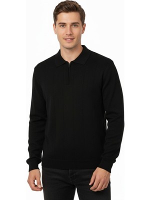 Dynamo Erkek Polo Yaka Fermuarlı Triko Kazak Regular Fit  7019 BGL-ST04922