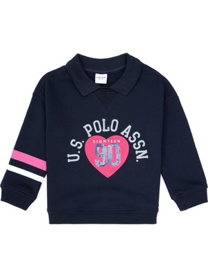 U.S. Polo Assn. Kız Çocuk Lacivert Bisiklet Yaka Sweatshirt 50314286-VR033
