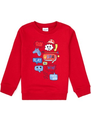 U.S. Polo Assn. Erkek Çocuk Kırmızı Bisiklet Yaka Sweatshirt 50316519-VR171